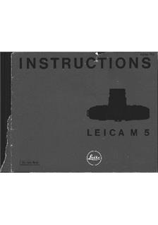 Leica M 5 manual. Camera Instructions.